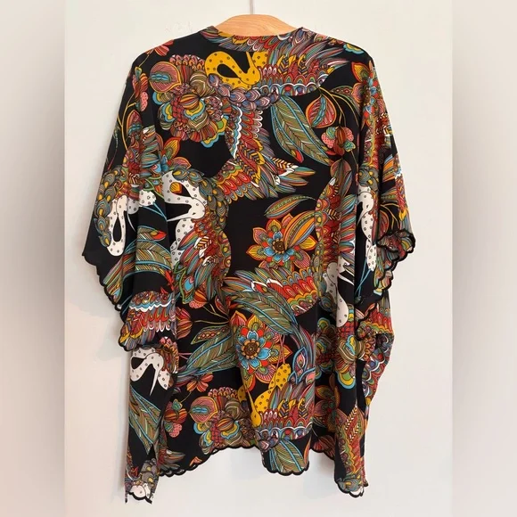 Johnny Was Camelia Lace Eyelet Silk Tunic Blouse 1X - Picture 2 of 12